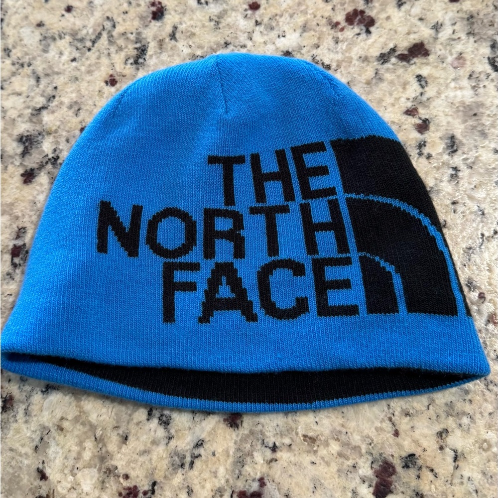 Men’s The North Face Blue and Black Reversible Logo Beanie